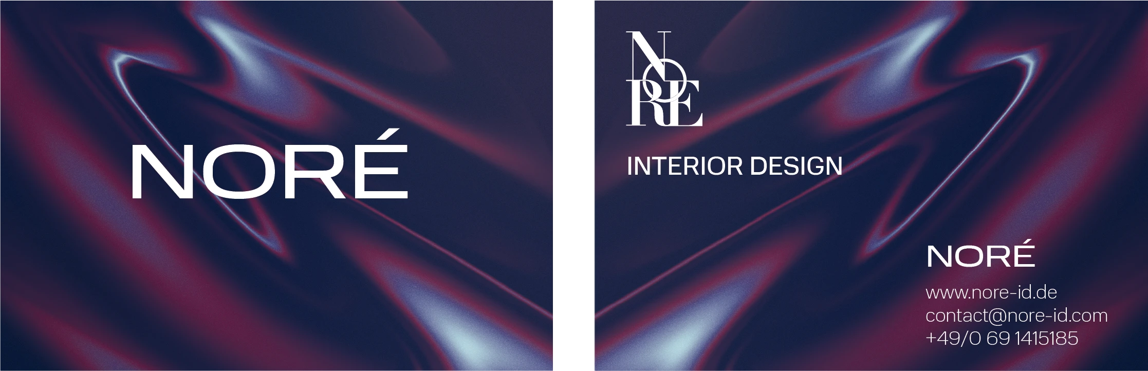 NO.RÉ business card, front and back