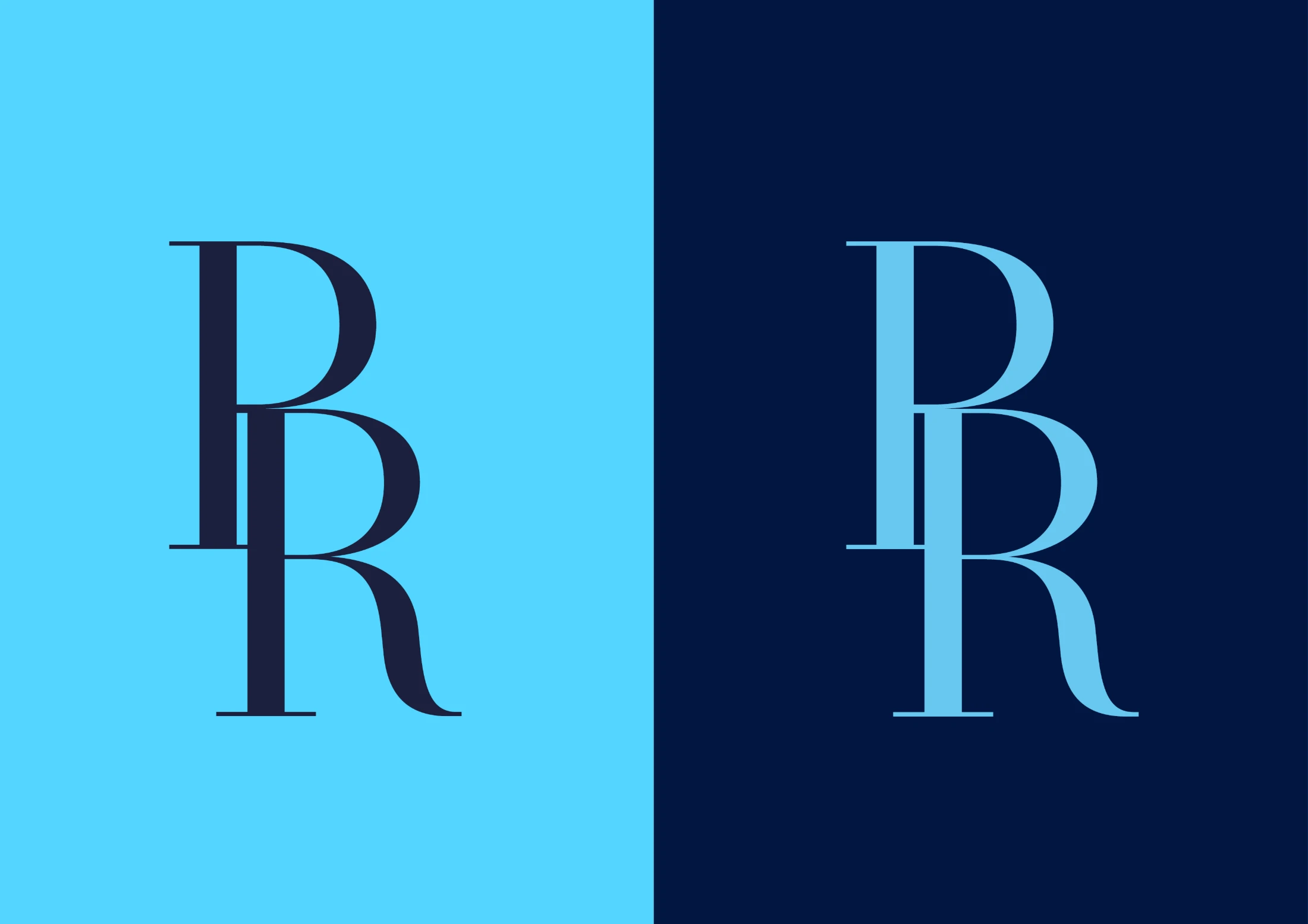 PARAMOR monogram on cyan and deep blue